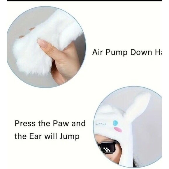 Sanrio white plush cinammoroll hat scarf animated ears fur - Picture 4 of 9